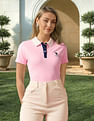 U.S. Polo Assn. Women Contrast Placket Regular Polo Shirt