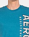 Aeropostale Men Blue Crew Neck Brand Logo T-Shirt