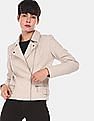 U.S. Polo Assn. Women Asymmetric Zipper Solid Biker Jacket