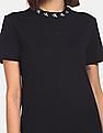 Calvin Klein Women Black Logo Trim T-Shirt Dress