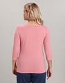 U.S. Polo Assn. Women Three Quarter Sleeve Solid T-Shirt