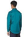 Calvin Klein Men Teal Spread Collar Solid Casual Shirt
