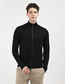 Calvin Klein Jeans Merino Rws Zip Through Solid Sweater