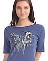 U.S. Polo Assn. Women Crew Neck Horse Print T-Shirt