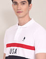U.S. Polo Assn. USA Flag Embroidered Pique Polo Shirt