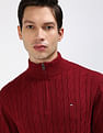 Tommy Hilfiger Cotton Cable Mock Neck Sweater