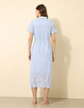 U.S. Polo Assn. Women Schiffli Midi Shirt Dress