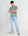Flying Machine Ribbed Collar Solid Polo Shirt
