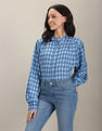 U.S. Polo Assn. Women Mock Neck Graphic Print Shirt