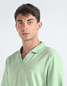 Calvin Klein Cotton Linen Open Placket Polo Shirt