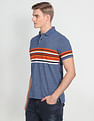 Arrow Sports Horizontal Stripe Heathered Polo Shirt
