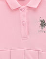 U.S. Polo Assn. Kids Girls Solid Cotton Dress