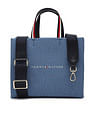 Tommy Hilfiger Logo Blue Polyester Handbags