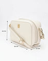 Tommy Hilfiger Solid Beige Pu Sling Bag
