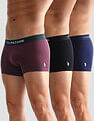 USPA Innerwear Anti Microbial Solid OET13 Trunks - Pack Of 3