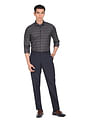 Calvin Klein Jeans Men Black Festive Striped Slim Fit Formal Shirt