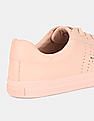 Tommy Hilfiger Women Pink Low Top Perforated Lace Up Sneakers