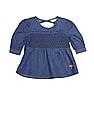 U.S. Polo Assn. Kids Round Neck Star Print Chambray Top