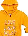U.S. Polo Assn. Kids Girls Orange Long Sleeve Graphic Print Hooded Sweatshirt
