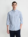 Arrow Sport Slim Cotton Vertical Stripes Shirt