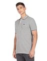 Arrow Sports Striped Collar Heathered Cotton Polo Shirt
