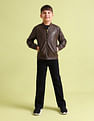 U.S. Polo Assn. Kids Stand Neck Solid Casual Jacket