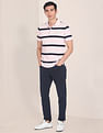U.S. Polo Assn. Ribbed Collar Striped Polo Shirt