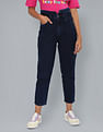 Flying Machine Women High Rise Notched Waist Mom Fit Jeans