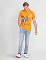 U.S. Polo Assn. Denim Co. Brand Print Ribbed Collar Polo Shirt