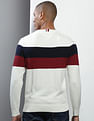 Tommy Hilfiger Men Ivory Crew Neck Striped Cotton Sweater