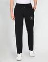 U.S. Polo Assn. Denim Co. Mid Rise Logo Print Solid Track Pants