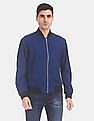 Calvin Klein Men Royal Blue Long Sleeve Zip Up Bomber Jacket
