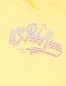 U.S. Polo Assn. Kids Girls Light Yellow Crew Neck Brand Print T-Shirt