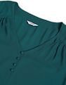 U.S. Polo Assn. Women Mock Button Placket Long Sleeve Top