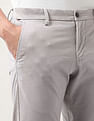 Arrow Sport Solid Mid Rise Slim Fit Trousers