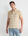 Arrow Sports Horizontal Stripe Pique Knit Polo Shirt
