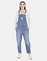 Calvin Klein Women Blue Adjustable Strap Denim Dungaree