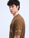 Flying Machine Geometric Print Round Neck T-Shirt