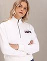 U.S. Polo Assn. Women High Neck Solid Sweatshirt