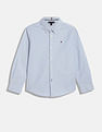 Tommy Hilfiger Boys Blue Vertical Striped Shirt