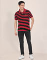 U.S. Polo Assn. Ribbed Collar Striped Polo Shirt