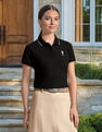 U.S. Polo Assn. Women Lurex Tipped Solid Polo Shirt