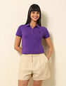 U.S. Polo Assn. Women Regular Fit Brand Printed Polo Shirt