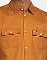 Tommy Hilfiger Men Mustard Slim Fit Solid Casual Shirt