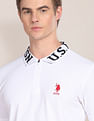 U.S. Polo Assn. Branded Collar Slim Fit Polo Shirt