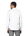 Calvin Klein Men White Spread Collar Patterned Casual Shirt