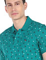 AD by Arvind Geometric Print Cotton Polo Shirt