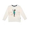 U.S. Polo Assn. Kids Boys Off White Long Sleeve Brand Print T-Shirt