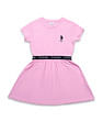 U.S. Polo Assn. Kids Girls Solid Fit And Flare Dress