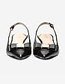 Cole Haan Black Bow Accent Slingback Leather Kitten Heels